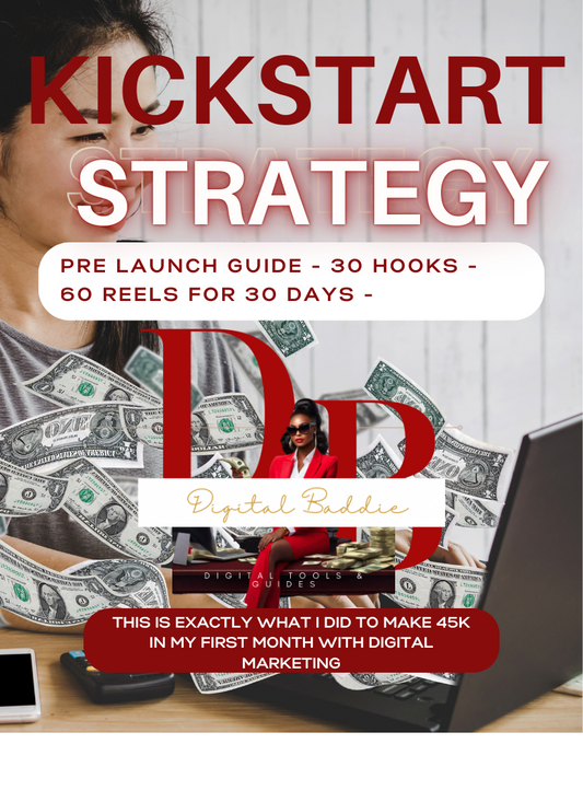 Kickstart Strategy: 30 Hooks and 60 Reels Ideas to Pre-Launch | E-Book (MRR)